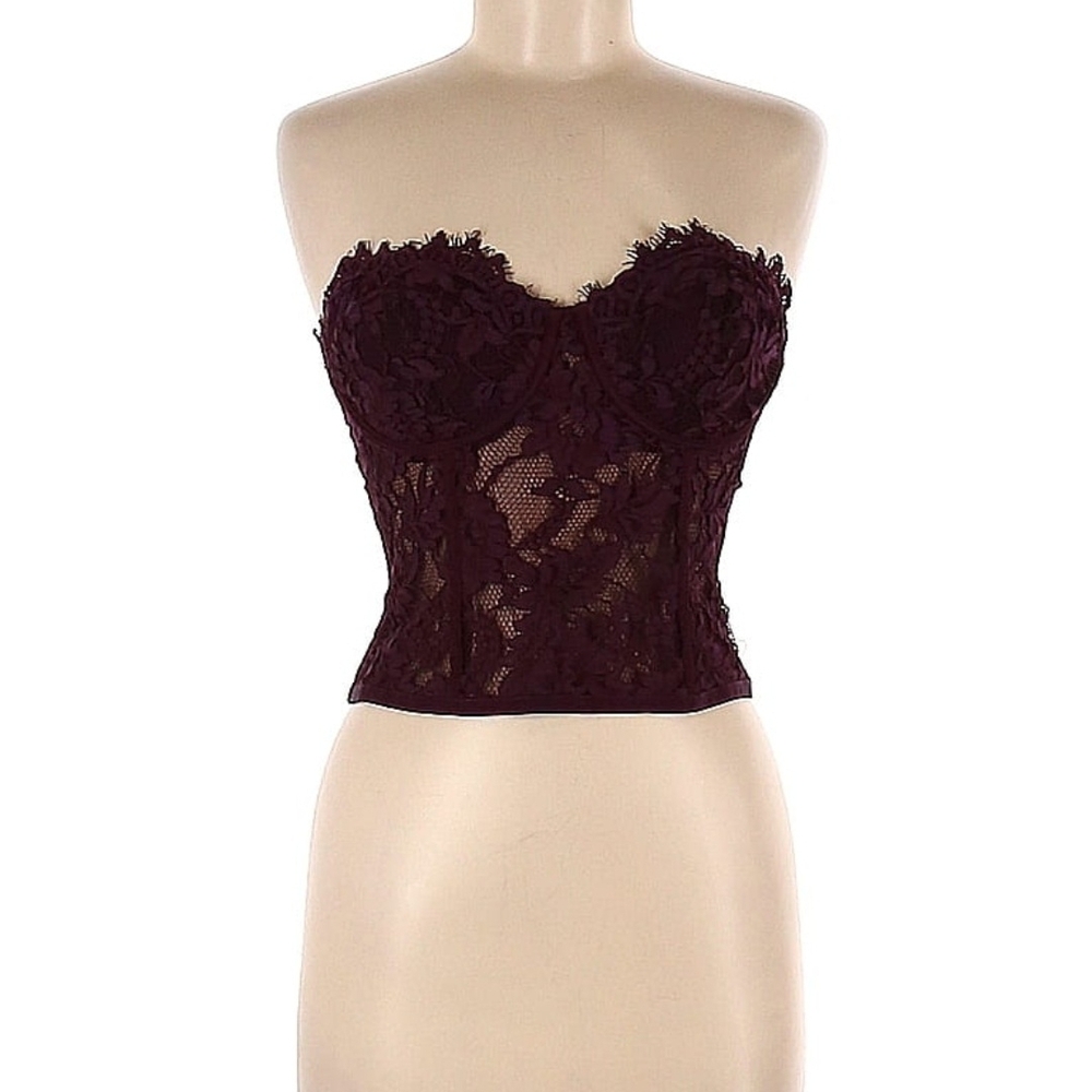 Express Lace Bandeau in Rich Burgundy